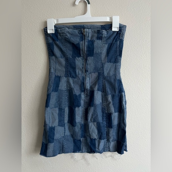 Wild Fable Sleeveless Mini Dress Patchwork Denim - Picture 3 of 5